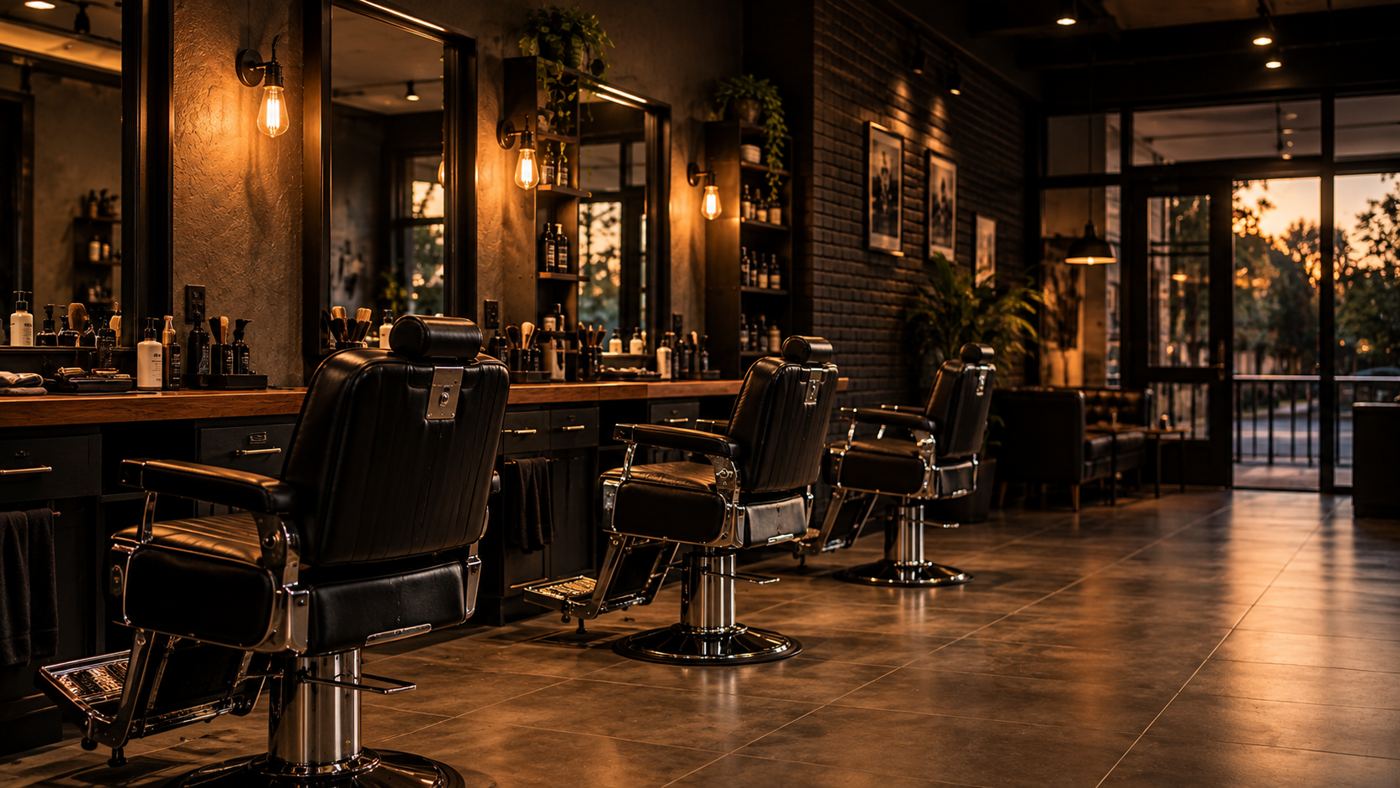 Interior da barbearia